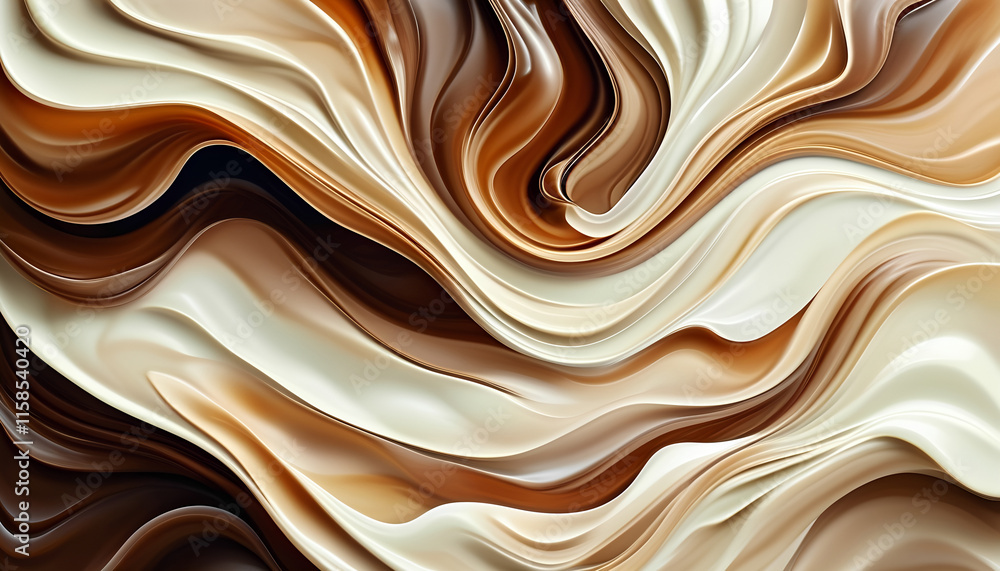 coffee swirls in cream and brown, creating an abstract background with a fluid pattern. coffee swirls in cream and brown, creating an abstract background with a fluid pattern.