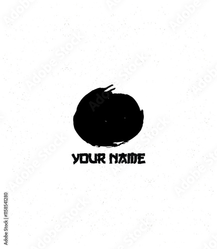 Bold ink-brush circle inspired by Zen ensō. Ideal for branding, stickers, meditation themes and minimalist design compositions.