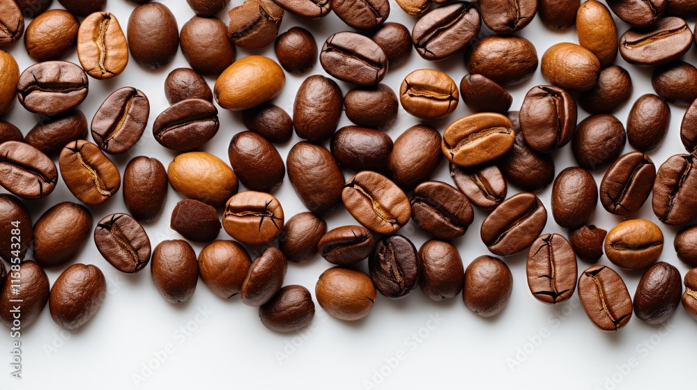 High-Quality Coffee Beans Isolated on White Background High-Quality Coffee Beans Isolated on White Background