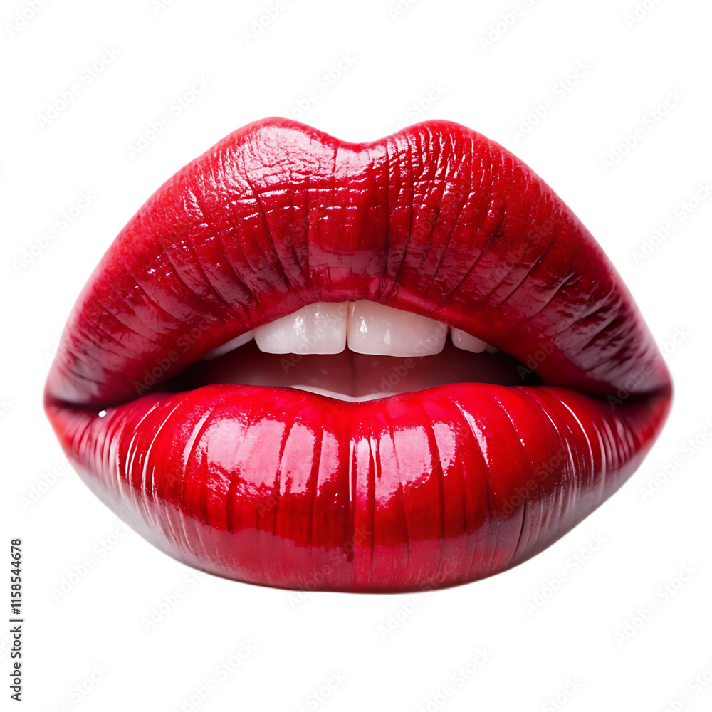Obraz premium red lips isolated on white