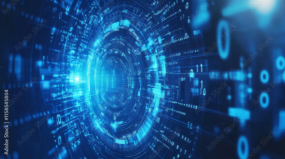 abstract digital circle internet connection online concept circle polygon connected binary background blue modern futuristic abstract digital circle internet connection online concept circle polygon connected binary background blue modern futuristic