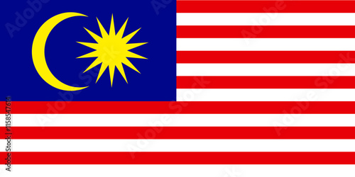 Malaysian flag. Ideal for educational materials, international projects, or patriotic designs.