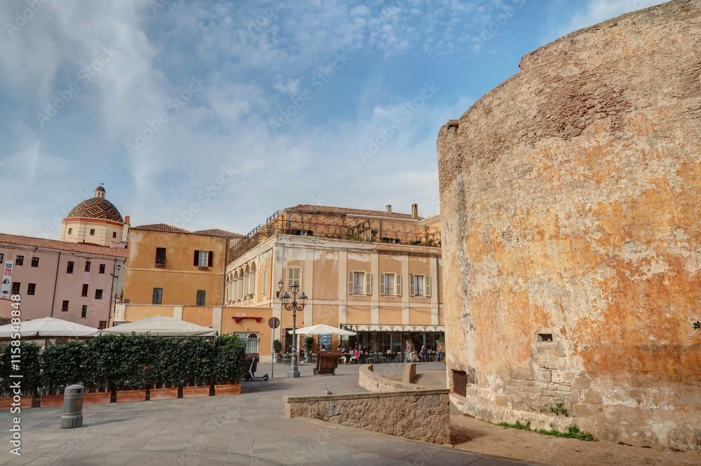 Fototapeta premium ville et port d'Alghero en Sardaigne, Italie