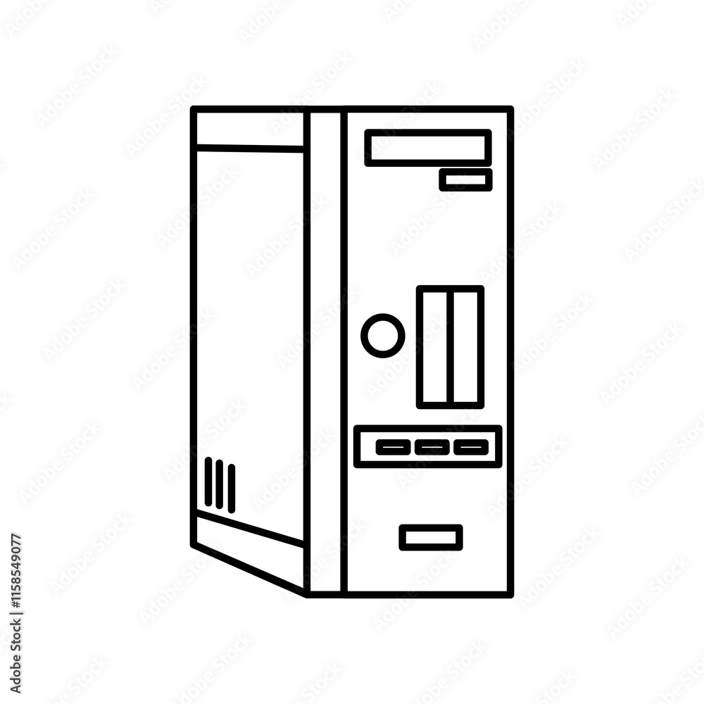 CPU technology vector graphic design black line white background. CPU technology vector graphic design black line white background.