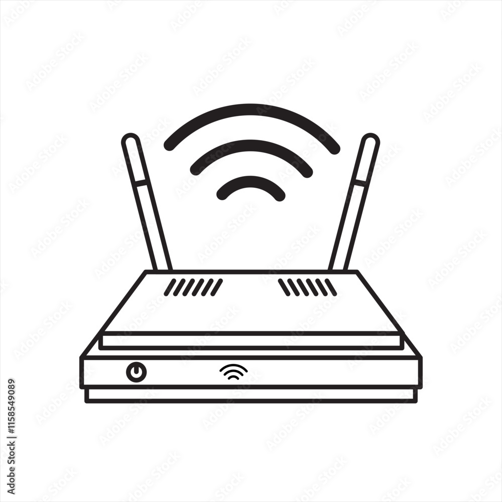 wifi technology vector graphic design black line white background. wifi technology vector graphic design black line white background.