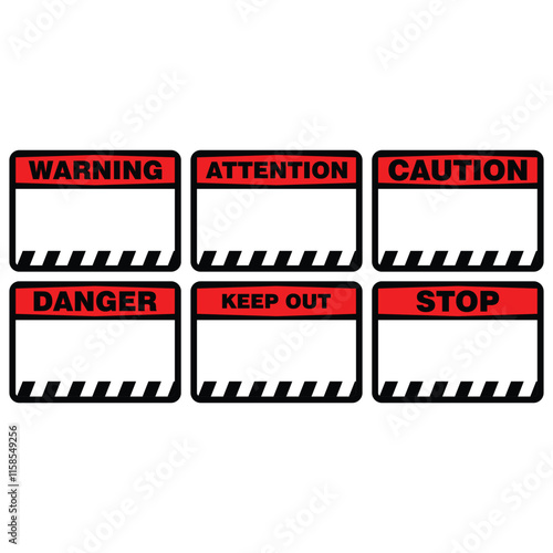 Warning, attention, caution, danger, keep out, stop, sign vector