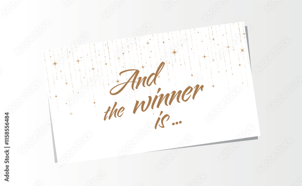 And the winner is card on white background And the winner is card on white background