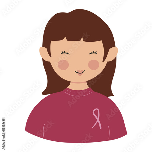 Breast Cancer Awareness Woman Character