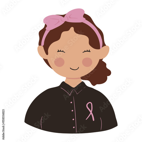 Breast Cancer Awareness Woman Character