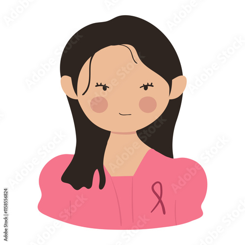 Breast Cancer Awareness Woman Character
