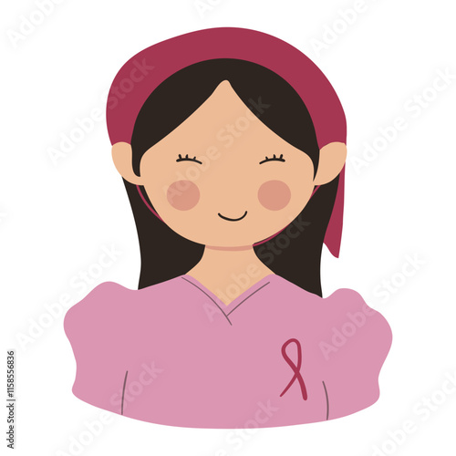 Breast Cancer Awareness Woman Character