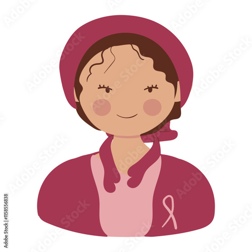 Breast Cancer Awareness Woman Character