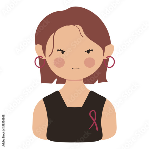Breast Cancer Awareness Woman Character