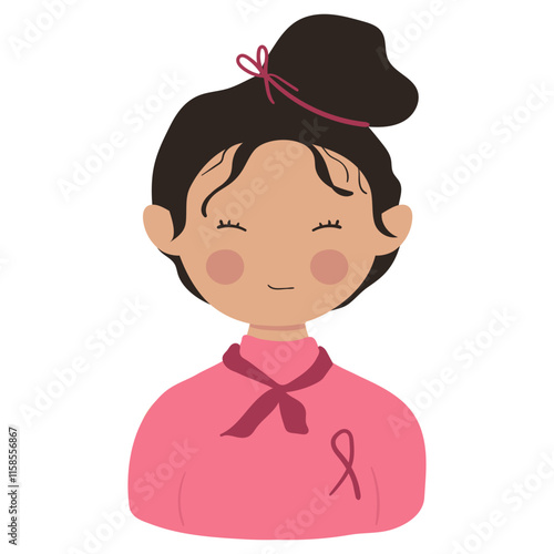 Breast Cancer Awareness Woman Character