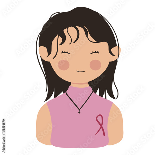 Breast Cancer Awareness Woman Character
