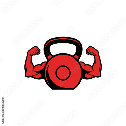 Muscular bodybuilders and fitness vector logos.