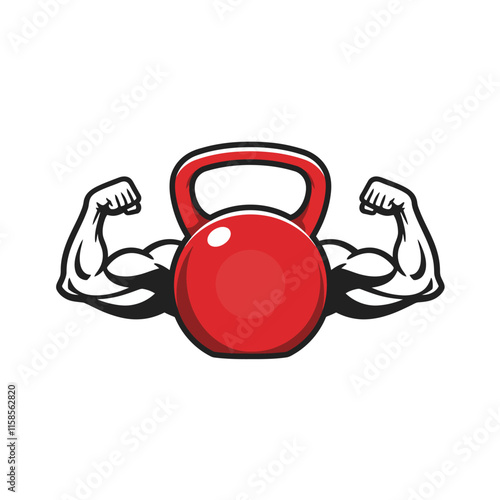 Muscular bodybuilders and fitness vector logos.