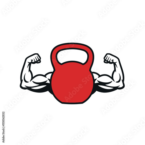 Muscular bodybuilders and fitness vector logos.