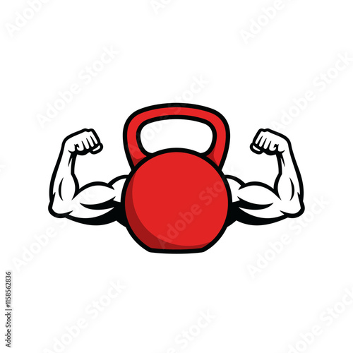 Muscular bodybuilders and fitness vector logos.