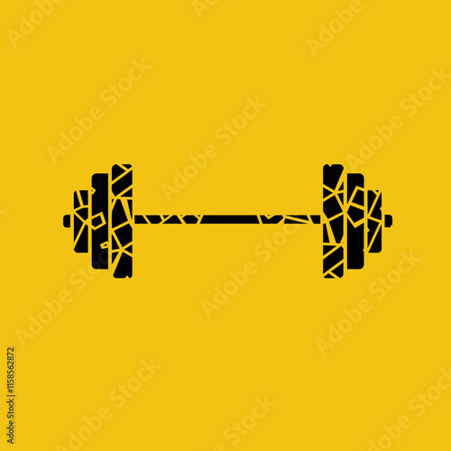 Muscular bodybuilders and fitness vector logos.