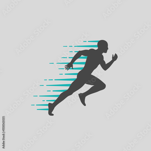 Muscular bodybuilders and fitness vector logos.