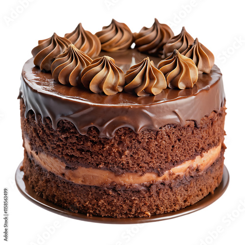 chocolate cake isolated on white