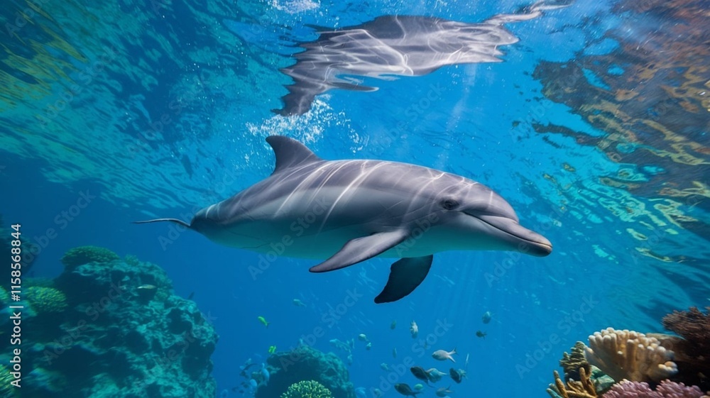 dolphin and diver dolphin and diver