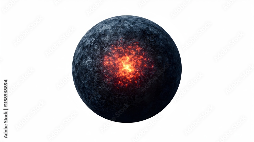 Mysterious Planet with Fiery Core and Dark Surface Mysterious Planet with Fiery Core and Dark Surface
