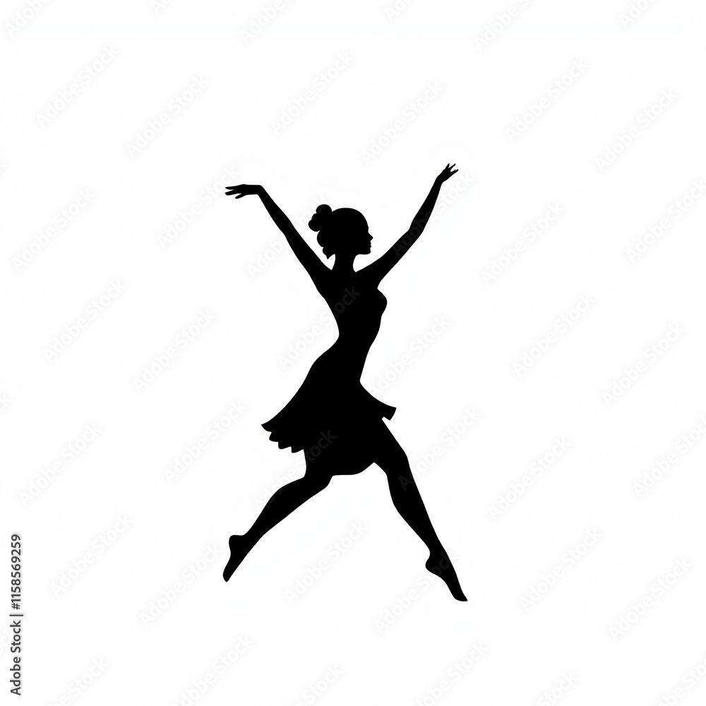 Elegant Ballerina Silhouette: A Leap of Grace and Freedom Elegant Ballerina Silhouette: A Leap of Grace and Freedom