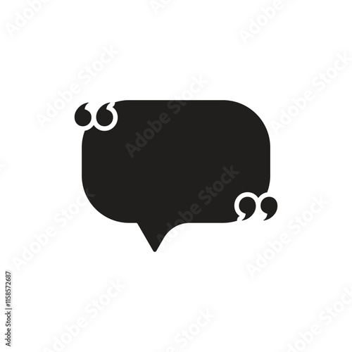 Quote frame icon in flat style. Speech bubble vector illustration on isolated background. Comment sign business concept.