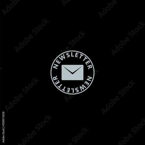 Newsletter icon isolated on dark background