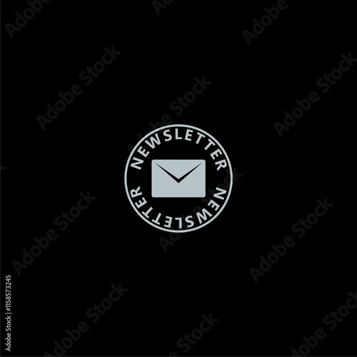 Newsletter icon isolated on dark background photo