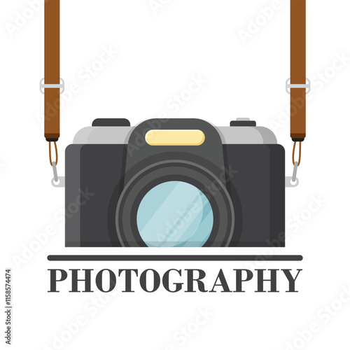 Camera icon in flat style. Photography vector illustration on isolated background. Photo sign business concept.