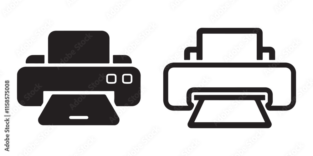 Printer Icon set Vector for web on white background Printer Icon set Vector for web on white background