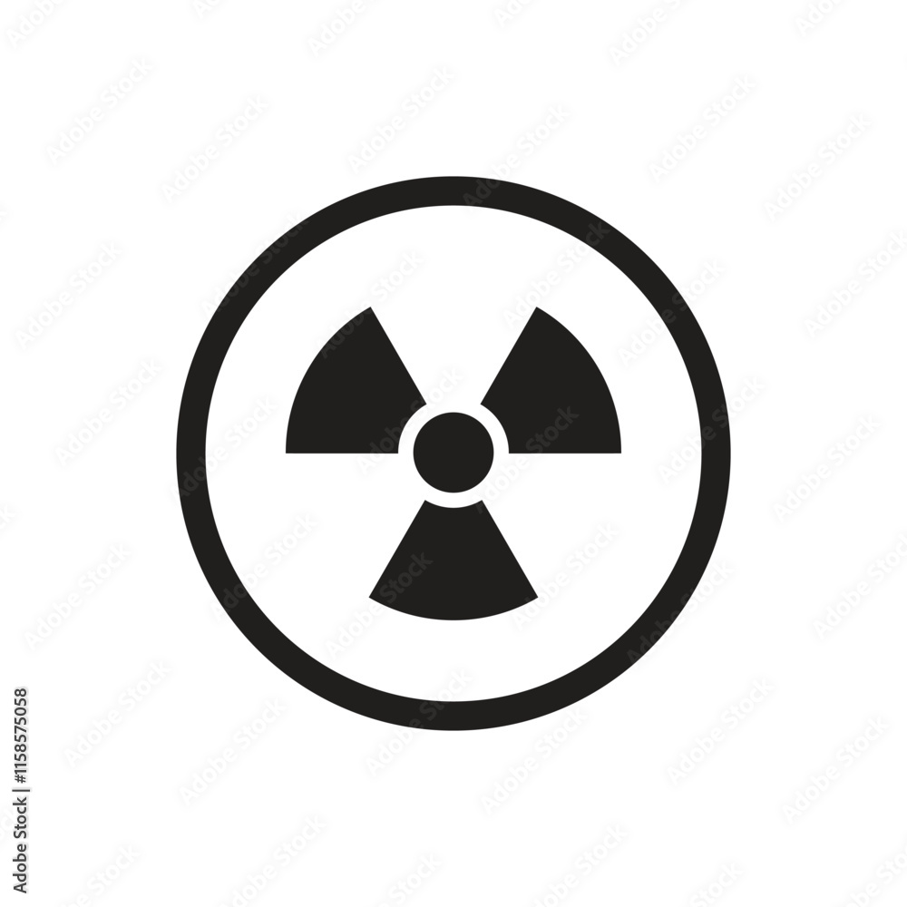 Radioactive material warning icon in flat style. Radiation danger vector illustration on isolated background. Caution sign business concept. Radioactive material warning icon in flat style. Radiation danger vector illustration on isolated background. Caution sign business concept.