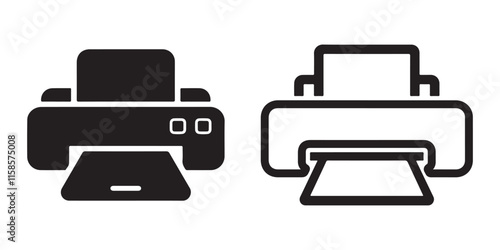 Printer Icon set Vector for web on white background 