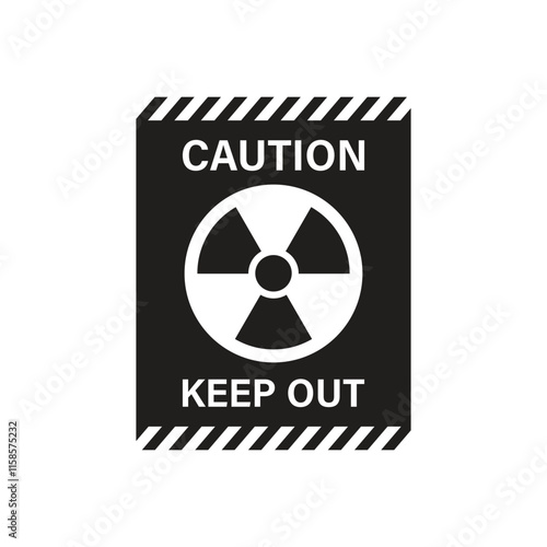 Radioactive material warning icon in flat style. Radiation danger vector illustration on isolated background. Caution sign business concept.