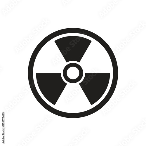 Radioactive material warning icon in flat style. Radiation danger vector illustration on isolated background. Caution sign business concept.