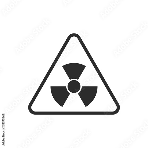 Radioactive material warning icon in flat style. Radiation danger vector illustration on isolated background. Caution sign business concept.