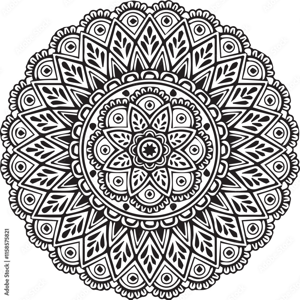 Fototapeta premium Beautiful flower art and mandala vector design