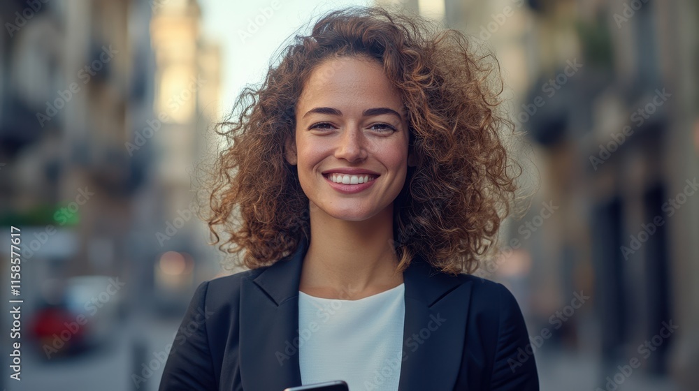 The Smiling Urban Businesswoman The Smiling Urban Businesswoman