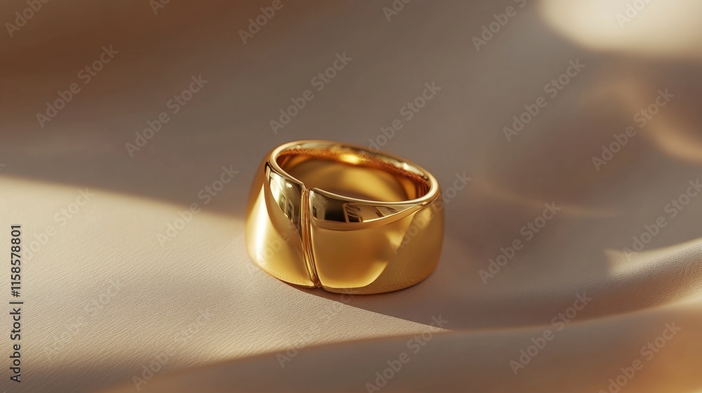 Elegant Gold Plated Ring on Neutral Surface