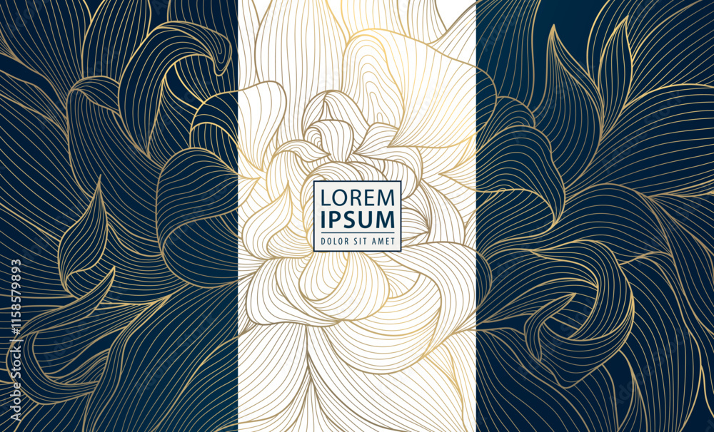 Vector set of line flower patterns, art deco floral textures, leaves plant ornaments. Wine, beauty product package, luxury fancy labels