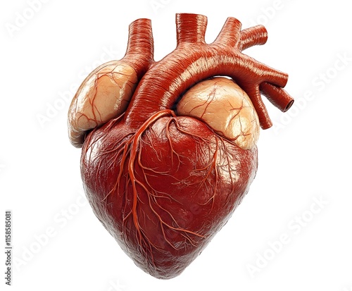  isolated on white, the human heart anatomy. 3d heart isolation  photo