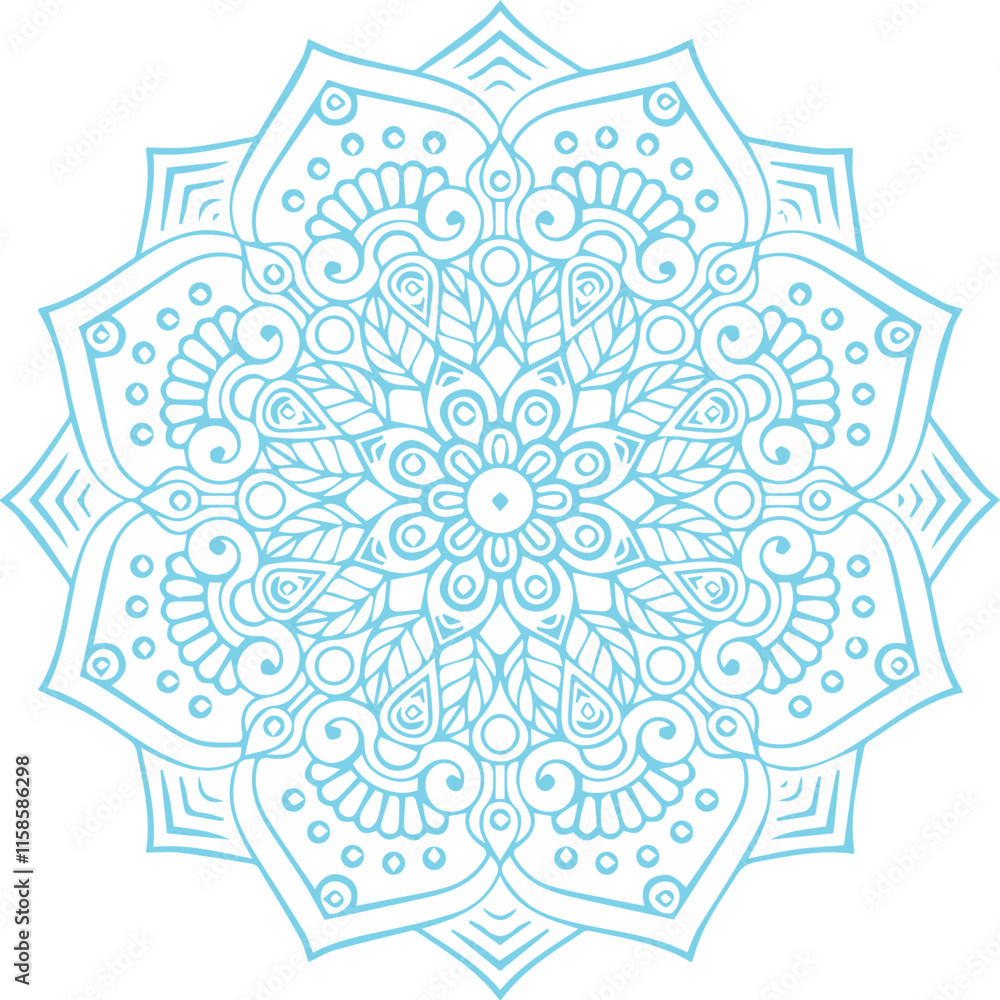 Fototapeta premium Beautiful flower art and mandala vector design