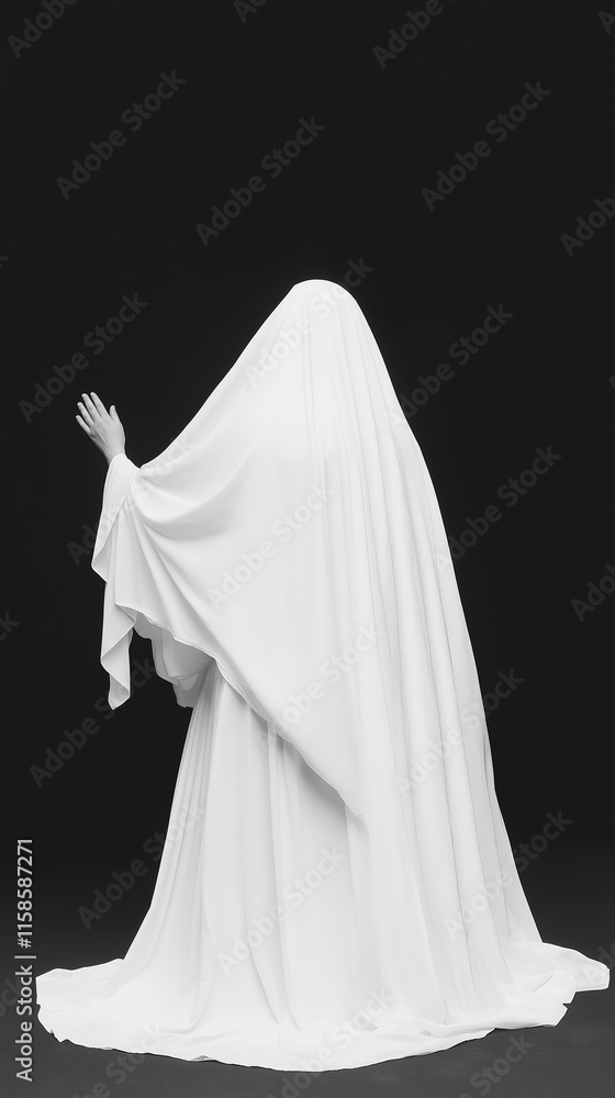 Mysterious White Figure in Elegant White Gown Mysterious White Figure in Elegant White Gown