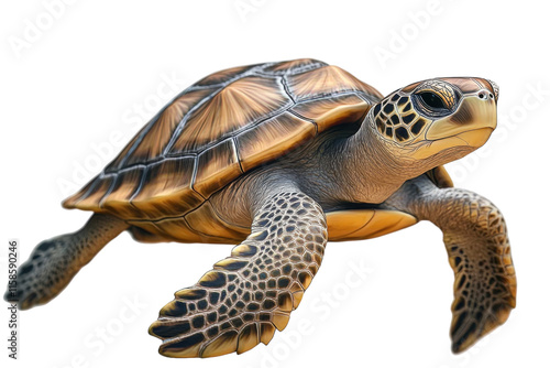 sea turtle on transparent background detailed illustration photo