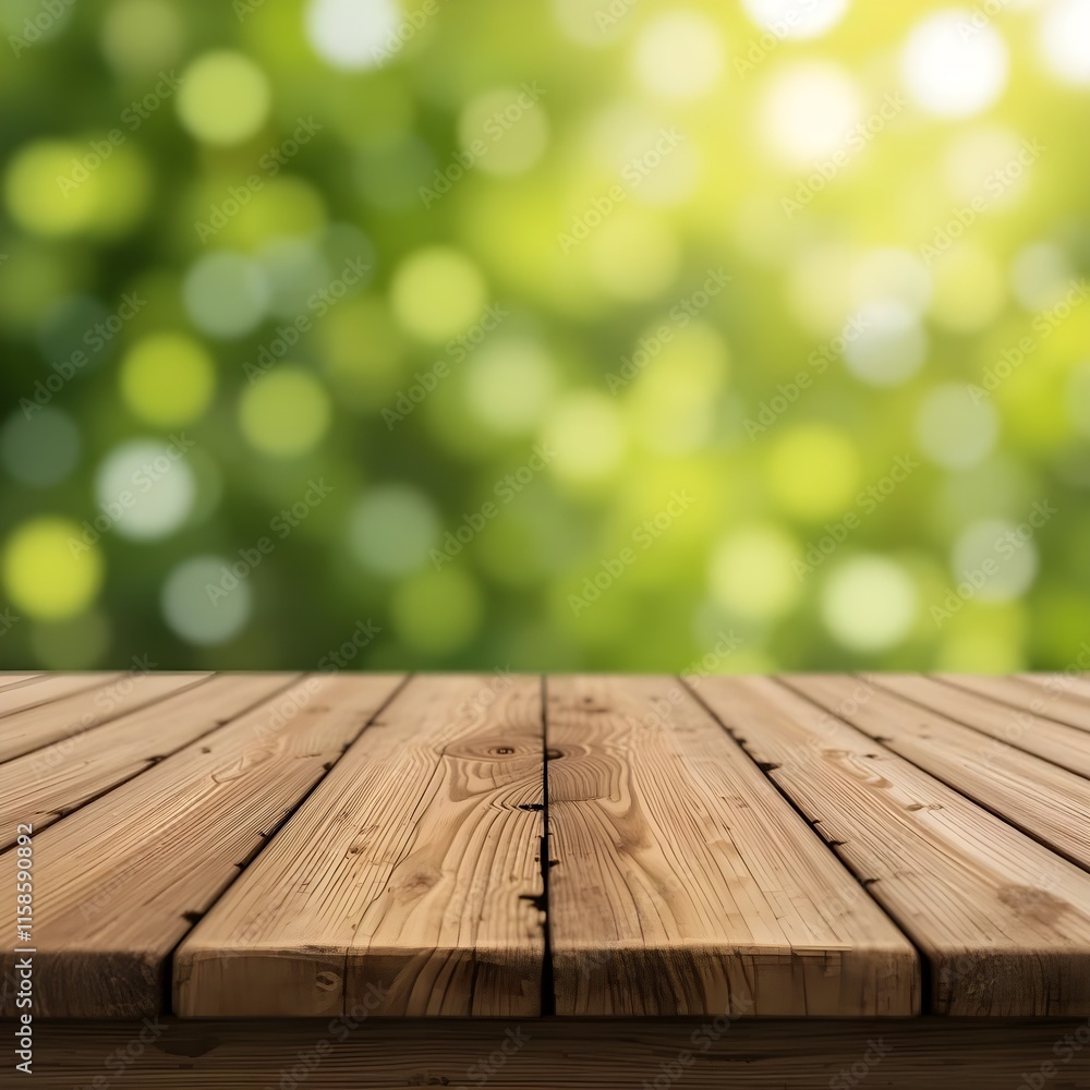 empty wooden table and background is Boken greenery in background,The Beauty of Natural Wood Tables and Eco-Friendly Space Aesthetic Appeal of Wooden Tables in Nature-Inspired Interior design