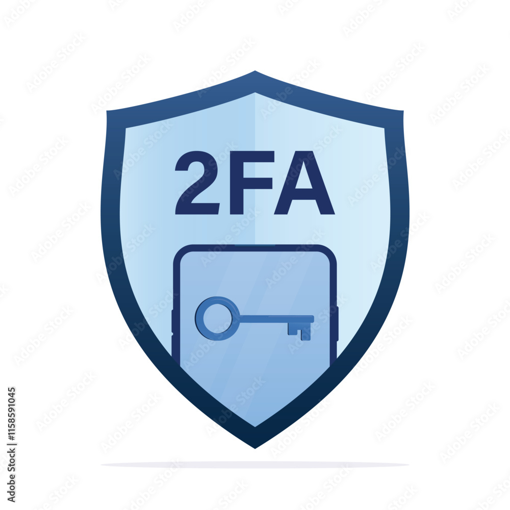 2FA icon, two factor verification password and login for user identity authentication, internet security. mobile phone, secure shield, key. Pictogram isolate on white background. 2FA icon, two factor verification password and login for user identity authentication, internet security. mobile phone, secure shield, key. Pictogram isolate on white background.