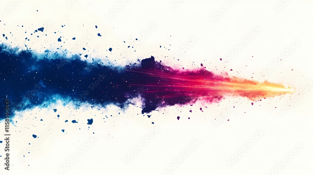 Fototapeta premium Vibrant Abstract Digital Art with Cosmic Elements